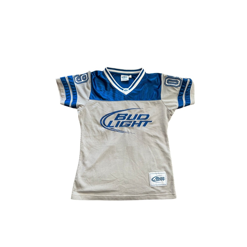 Bud Light Football Jersey Mesh Shirt Beer Graphic Tee 09‎ Adult Medium